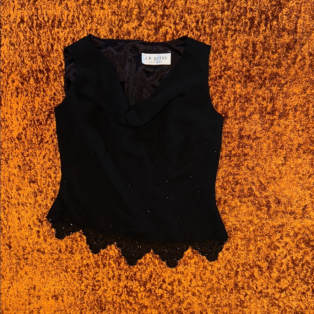 Chic Black Sleeveless Top by J.R. Nites